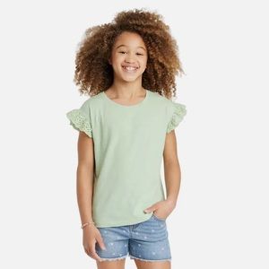 Girls' Short Sleeve Eyelet T-Shirt - Cat & Jack